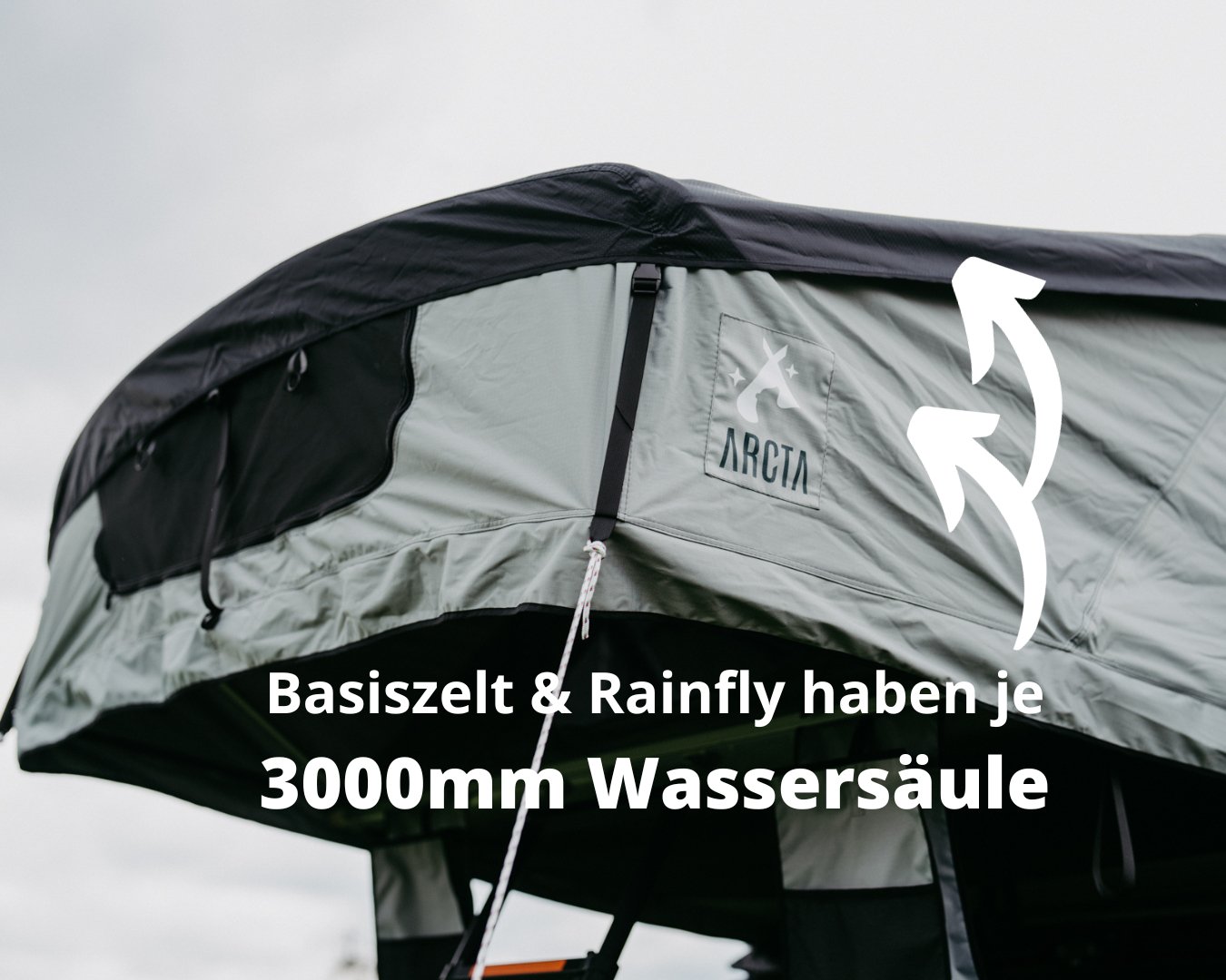 VIATOR 140 Dachzelt - Basiszelt & Rainfly haben je 3000mm Wassersäule ARCTA