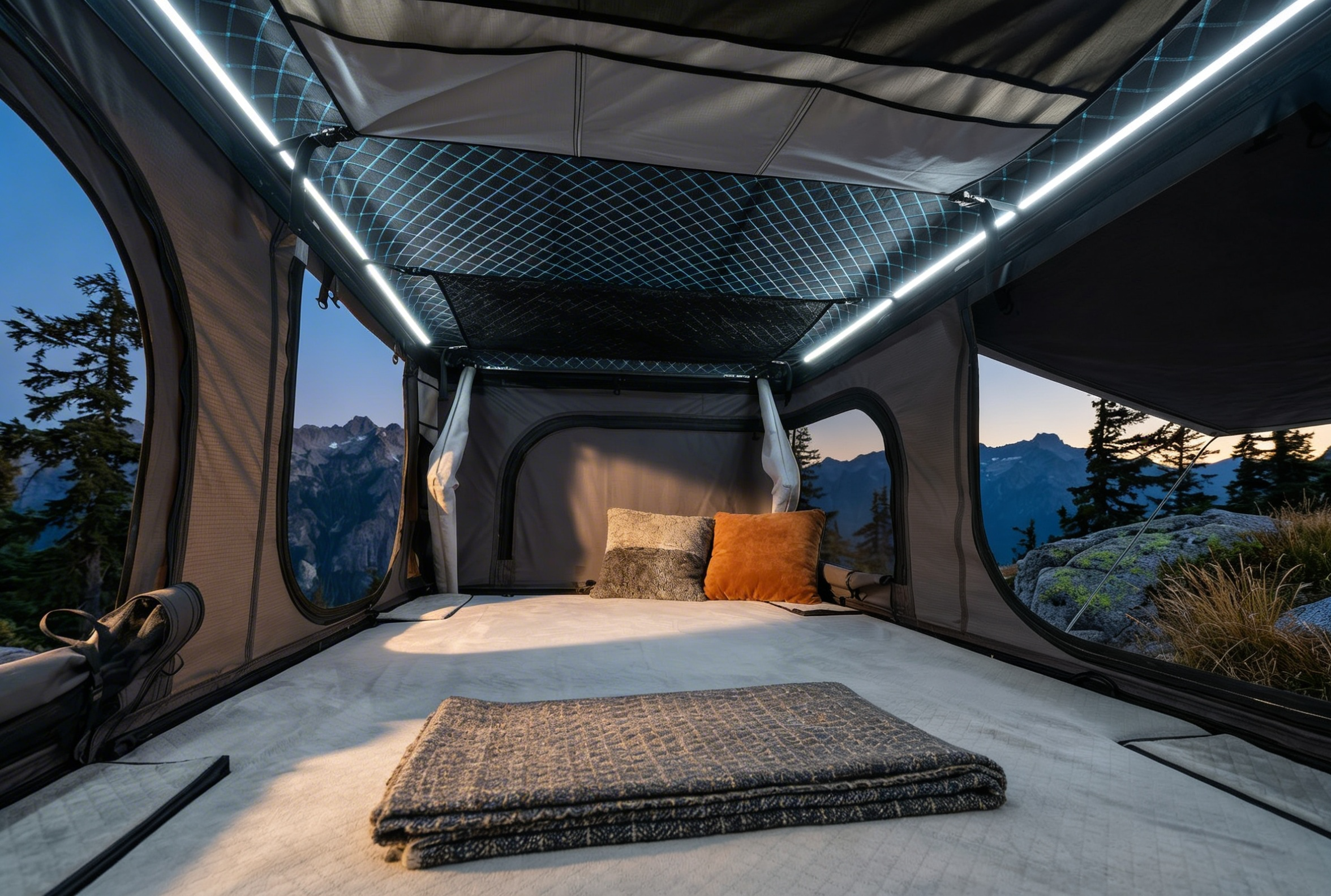 Gemütliches Dachzelt